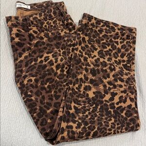 Abercrombie & Fitch Brown Leopard Print Pants